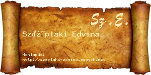 Széplaki Edvina névjegykártya